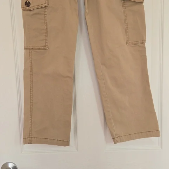 Kensie Jeans The Ella High Rise Straight Khaki Utility Cargo Pants Size 2 / 26 - Picture 6 of 14